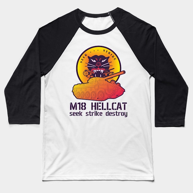 M18 Hellcat seek strike destroy in Synthwave style Baseball T-Shirt by FAawRay